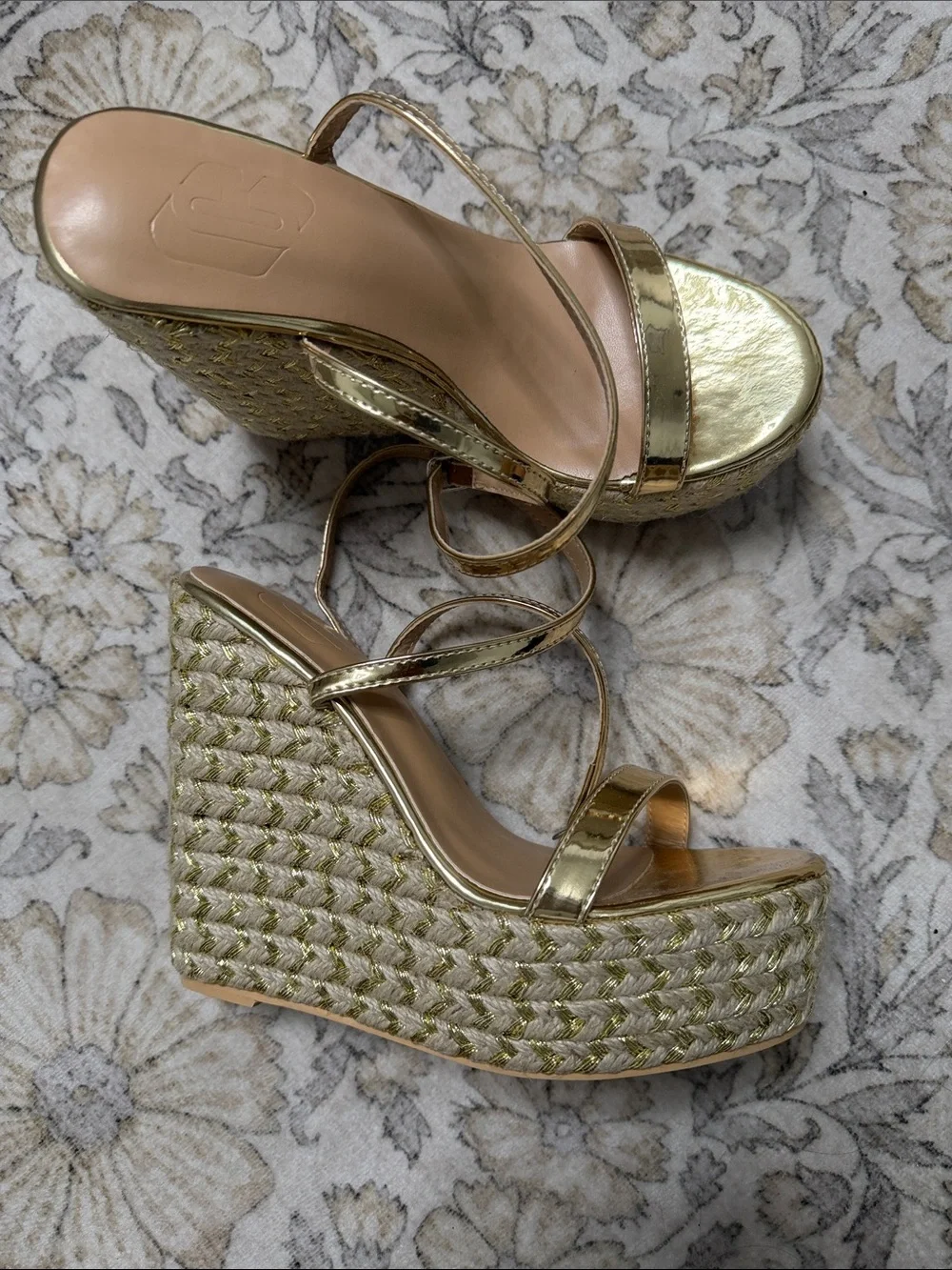 Gold Platform Wedge Sandals - Elegant Women’s Summer Heels